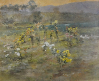 平面性と立体感 《菊圃（きくほ）》｜黒田清輝 風景画の寂寥