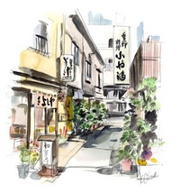 銀座路地スケッチ3-2