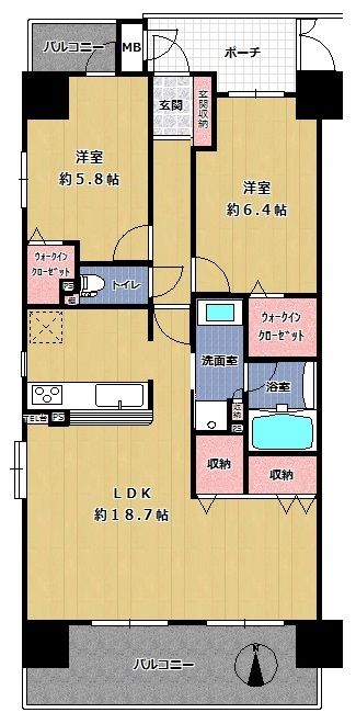 グランコート平野間取