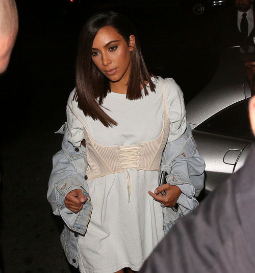 Kim Kardashian Seen at Kylie's Birthday party (4)