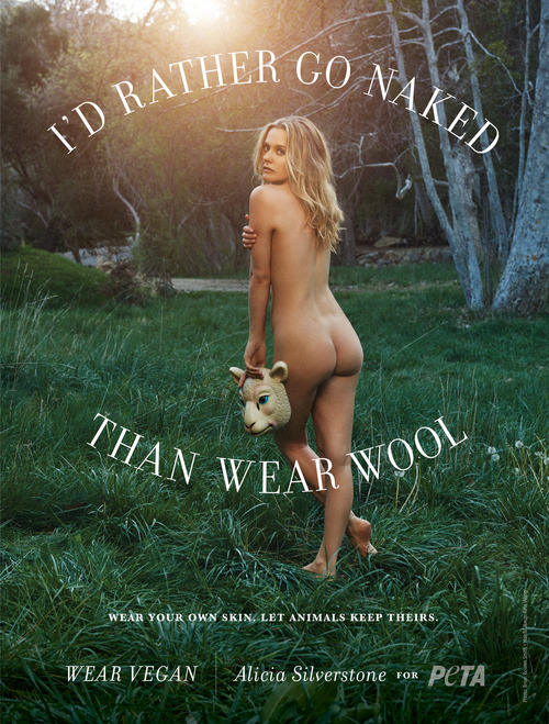 Alicia Silverstone - Bare ass for PETA Photoshoot