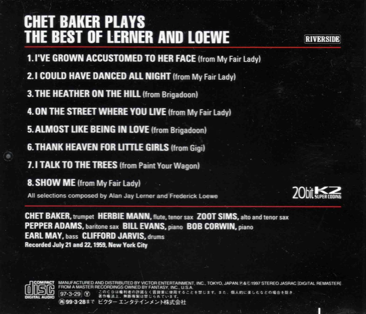 CHET BAKER PLAYS THE BEST OF LERNER AND LOEWE-2
