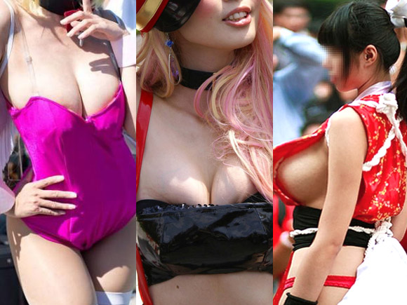コスプレイヤーの乳首ポロリ画像