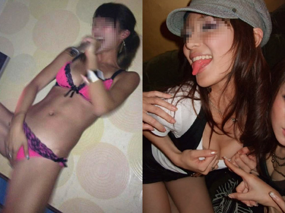 泥酔して脱ぎ始める素人女性