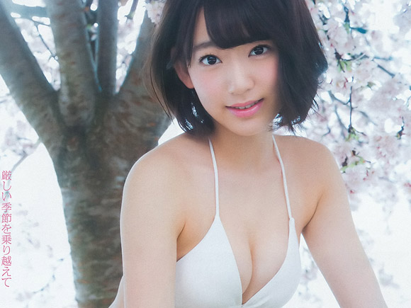 HKT宮脇咲良(17) 小ぶりに見えて実はCカップの美乳画像×81