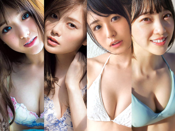 左から松村沙友理、白石麻衣、長濱ねる、堀未央奈