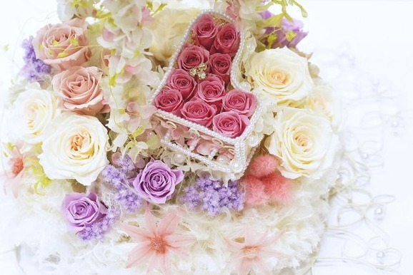 flower arragement P&red&pink