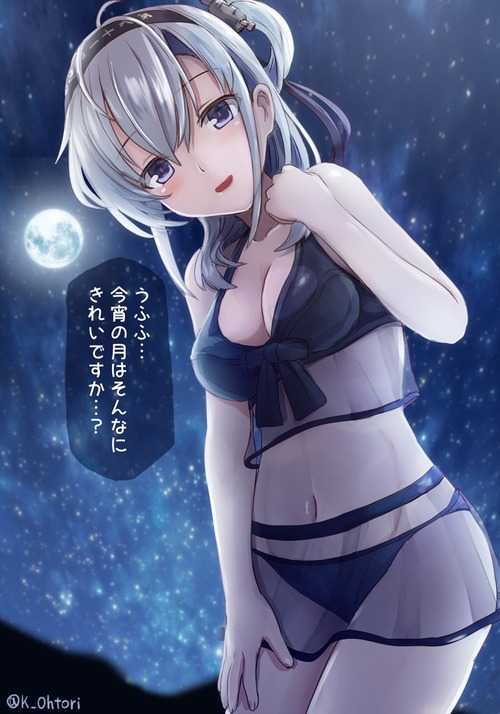 【艦これ】夏の夜空の下で月ではなく涼月ちゃんをずっと眺めていたい 他