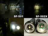 SF-502Xは集光、SF-501は拡散