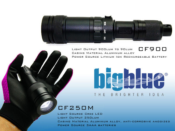 BIGBLUE (ビックブルー) 新作 水中ライト入荷！CF250M , CF900