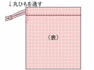 給食袋コップ袋の作り方(裏地なし切り替えなし)
