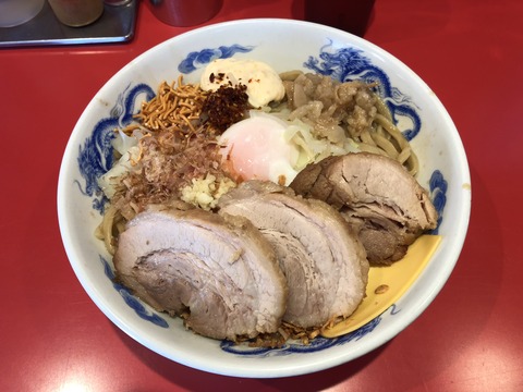 まぜそば倍盛り全部 (2)