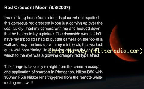 Red Crescent Moon (8/8/2007) by Chris Harvey (flitemedia.com)