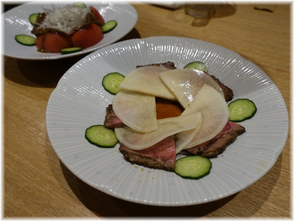 辰池袋南口店 ローストラムと大根サンドさっぱり醤油ドレッシング