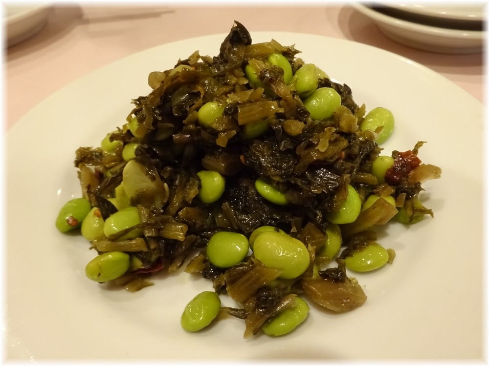 鴻運新店 高菜と枝豆のおつまみ