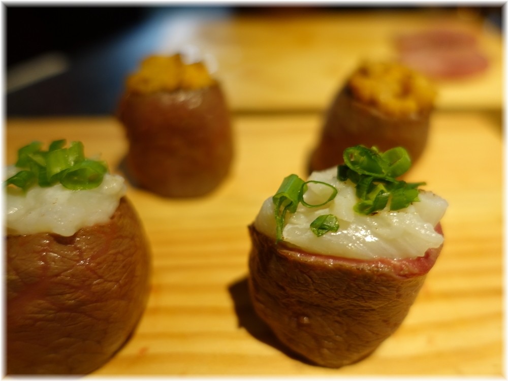 晩翠3 えんがわの肉寿司