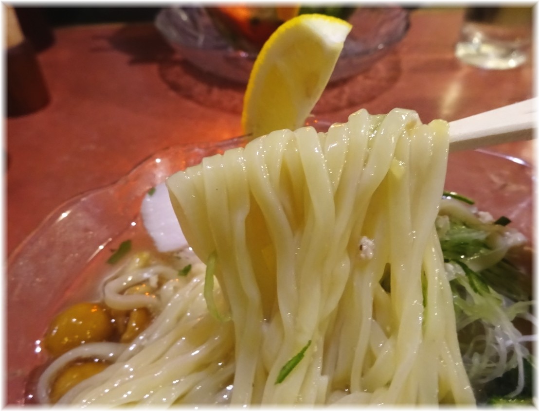 らーめん天神下大喜 冷やしとりそば2016の麺