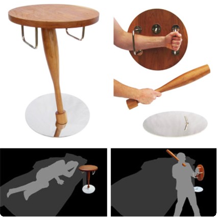 Safe-Bedside-Table こん棒と盾になるベッドサイドテーブル Safe-Bedside-Table こん棒と盾になるベッドサイドテーブル