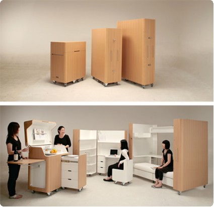 Kenchikukagu-Mobile-Furniture 気軽に部屋の間取りを変更することができるモバイル家具 モバイルキッチン モバイルベッド モバイル書斎 Kenchikukagu-Mobile-Furniture 気軽に部屋の間取りを変更することができる家具