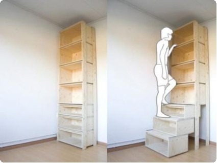 Danny Kuo Staircase. 本棚がスライドして脚立代わりに使える本棚 Danny Kuo Staircase. 本棚がスライドして脚立代わりに使える本棚