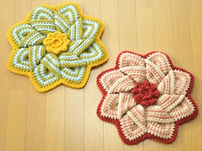 ☆手編み レインボー カラー ファー付 フワフワ♡ 円座 ☆ ☆手編み レインボー カラー ファー付 フワフワ♡ 円座 ☆