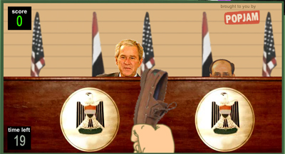 ブッシュ大統領に靴を投げるゲ</div