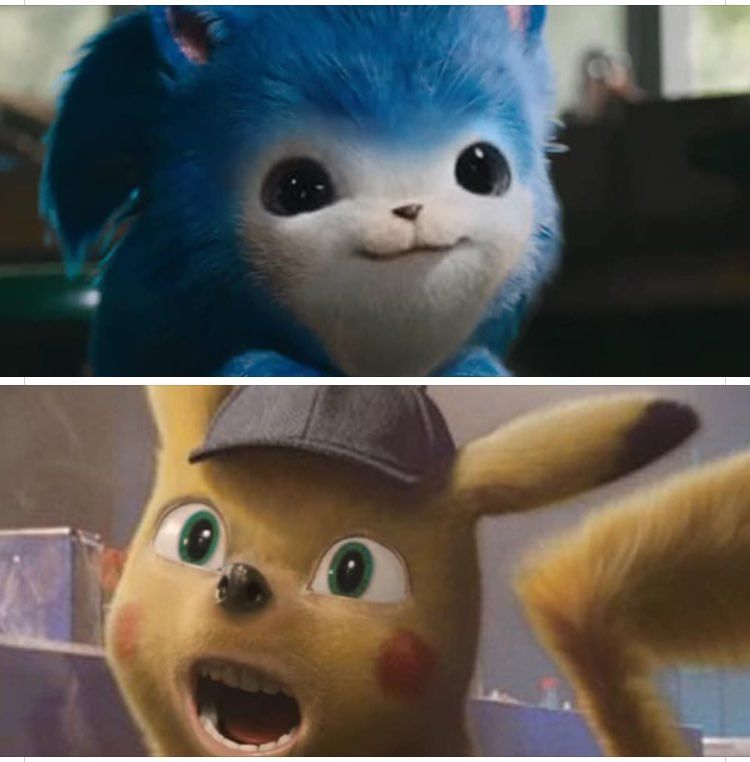 【朗報】実写版ソニックさん、実写版ピカチュウの顔に変更したら可愛くなる