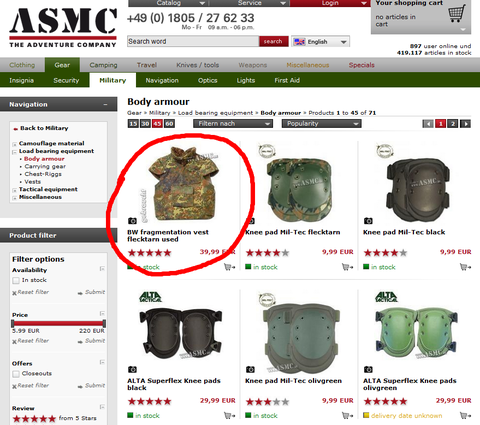 Body armour page 1