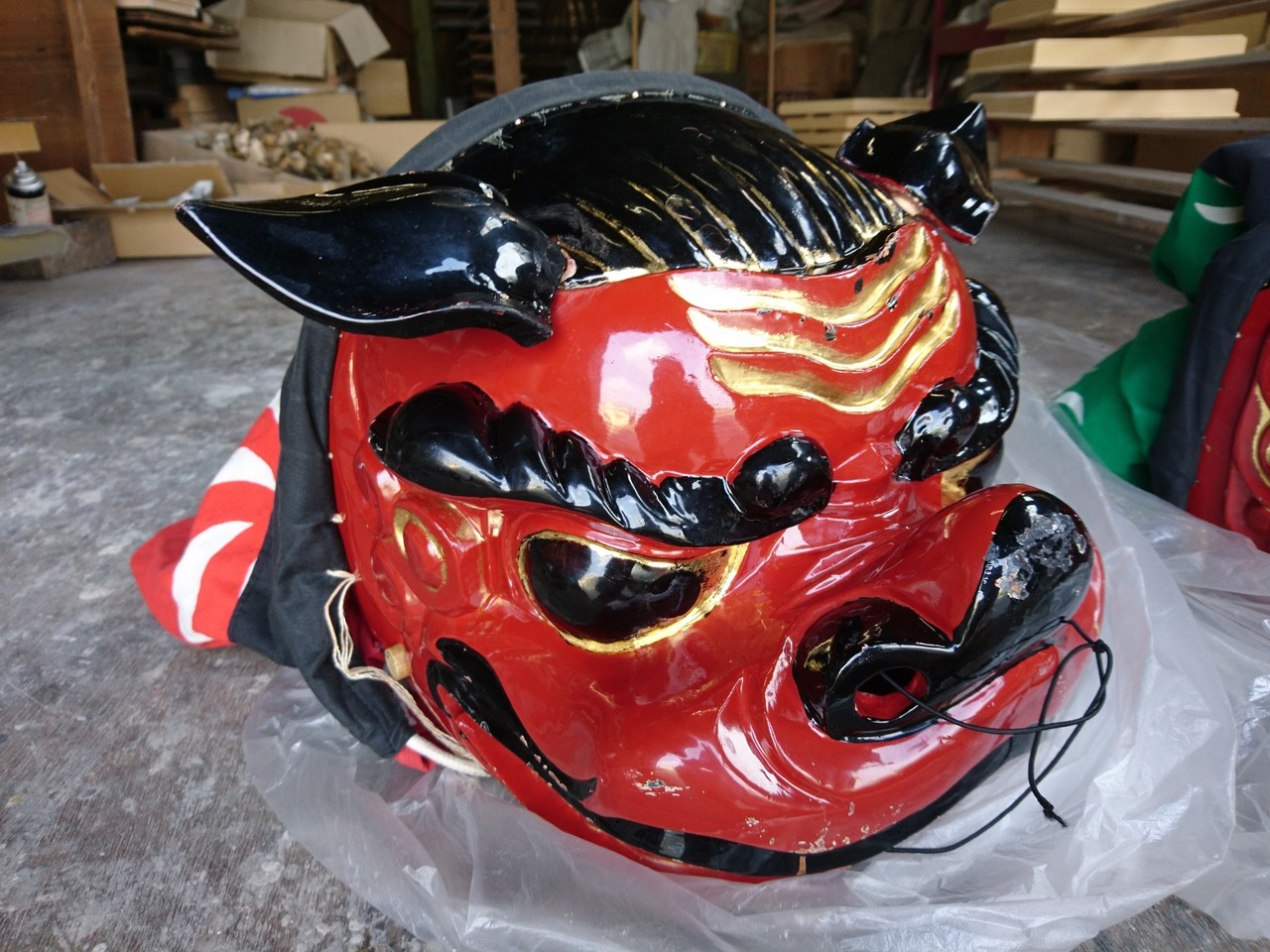 獅子頭の総修理の見積り（愛知県北名古屋市の子ども会さま） - 染元