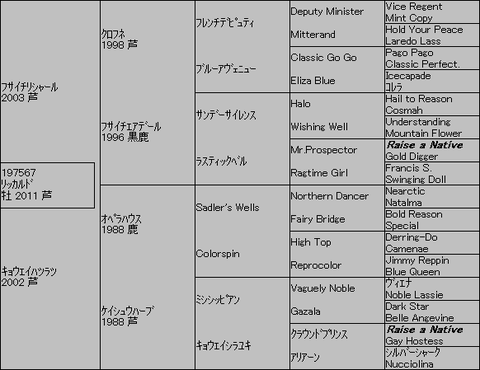 リッカルド5代血統表