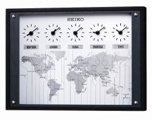 SEIKO CLOCK (セイコークロック) ワールドタイム掛置時計(黒色) KX612K KX612K