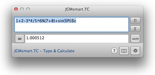 Type Calculate JGMsmart Hero