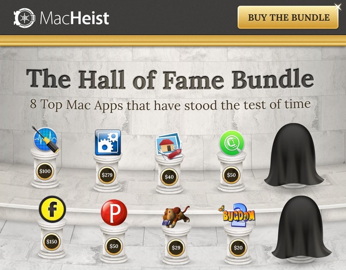 MacHeist、TechTool ProやFetchなど合計718ドル分のアプリ8つを50ドル以下で販売するチャリティーセール「The Hall of Fame Bundle」を開催。