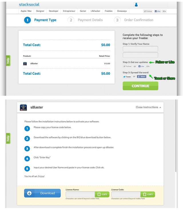 stacksocialのpayment手続き