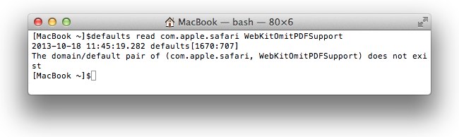 Safari WebKitOmitPDFSupportをチェック