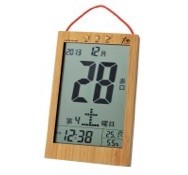 ADESSO(アデッソ) GREEN PRODUCTS 竹の日めくり電波時計 六曜表示 温度・湿度計付き ブラウン 8656BM