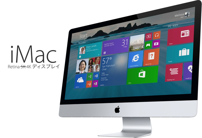 iMac with Retina 5K displayにBootCampでWindows 8をインストールした場合、最大解像度は4K(3840×2160) 60Hzまでのもよう。