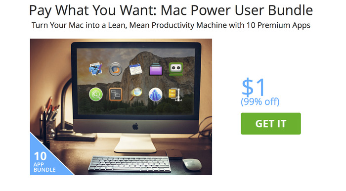 StackSocial、CrossOverやRapidWeaverなど合計383ドル分のアプリを10個を好きな金額で購入できる「Mac Power User Bundle」を開催。