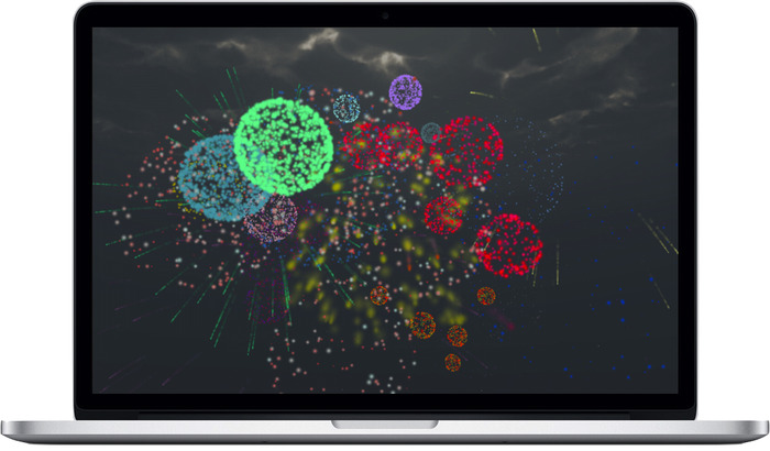 Macの画面上に花火を打ち上げるアプリ「Fireworks Tap」が無料セール中。