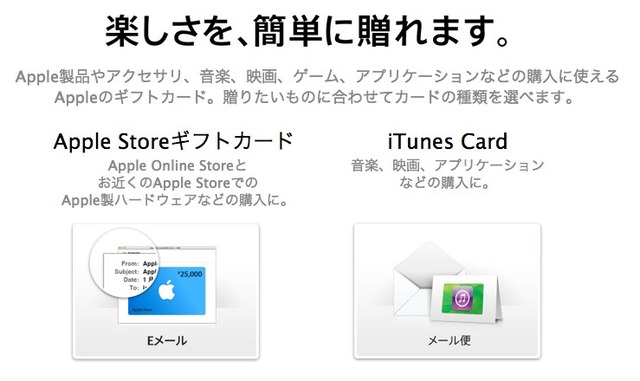 AppleStoreギフトカードとiTunesCardの違い