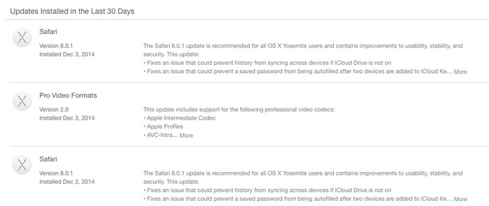 Apple、OS X用 Safari 8.0.1のアップデートを停止。一部のユーザーからアップデート後Safariそのものが消える不具合が報告される。