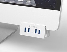 Satechi サテチ モニター固定型 USB 3.0 プレミアム アルミニウム 4ポートハブ ST-UHA3CL