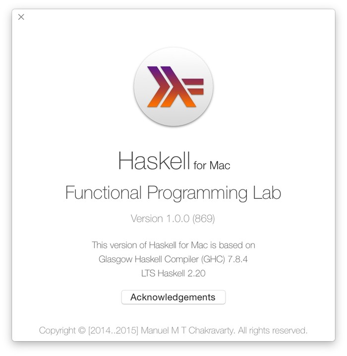 Haskell-for-Mac-About