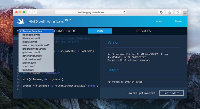 IBM-Swift-Sandbox-Beta-Sample