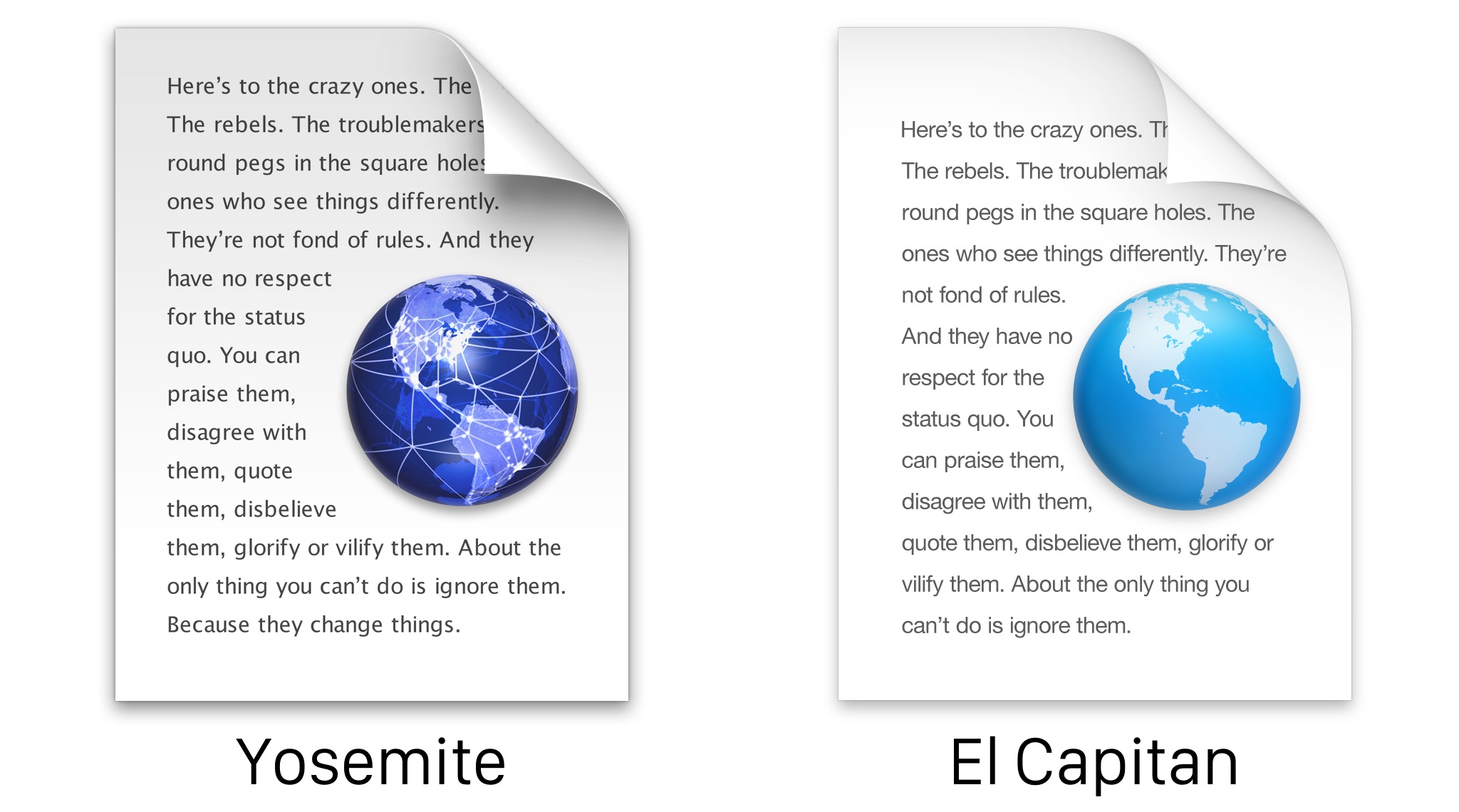 実は多くのアイコンが変更されているyosemiteとel capitanのアイコン デザインの違い aapl ch