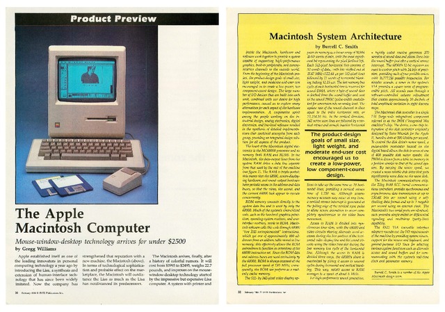 Byte誌1984年2月号Macintoshプレビュ