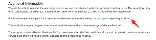 If you believe you have paid for a repair or replacement due to this issue, contact Apple regarding a refund.