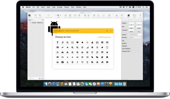 GoogleのMaterial IconsやFont Awesomeに含まれているアイコンをMacのグラフィックアプリSketchで簡単に利用するためのプラグイン「Sketch Iconfont」が公開。