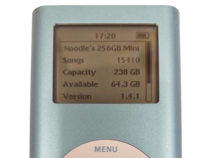 iPodの進化は止まらない？海外のiPodマニアがiPod Classicの1TB化に続き、約20時間連続再生可能な256GBの第2世代iPod miniを作り出す。