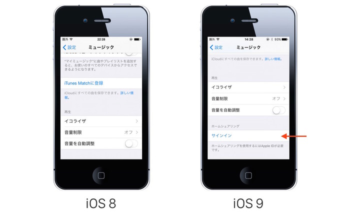 iOS8-vs-iOS9-Home-Sharing